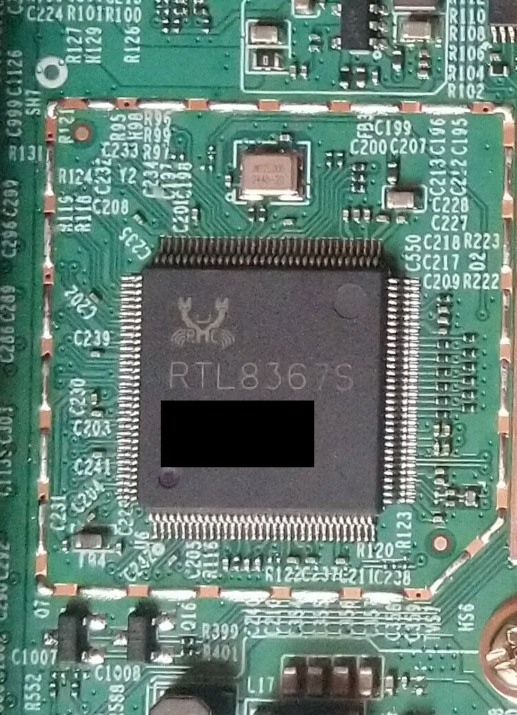 Close-up of the RTL8367S